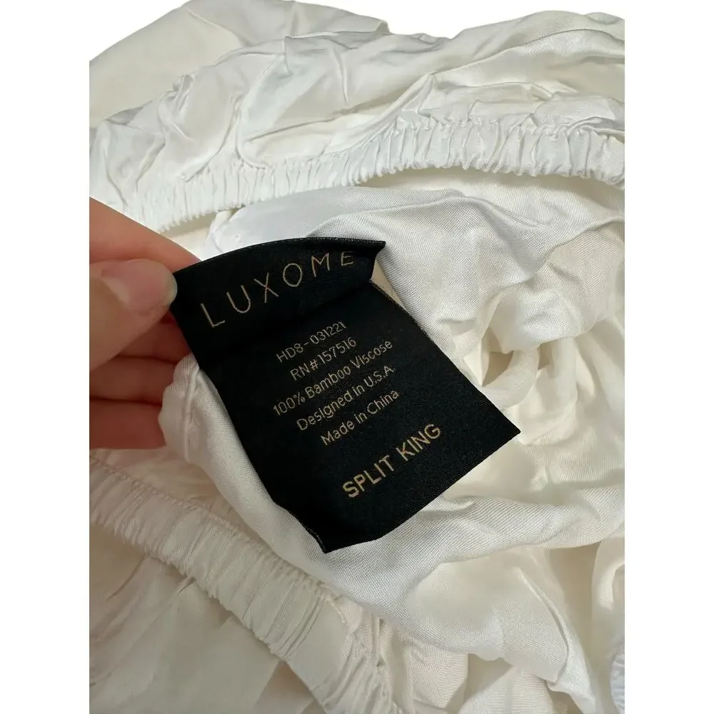 luxome luxury split king fitted sheet 100% bamboo viscose 400 thread count‎